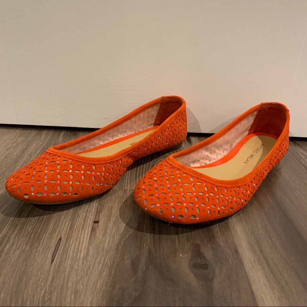 Orange ballet flats